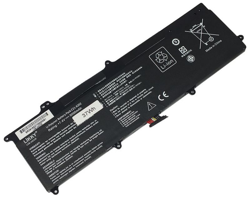 ASUS C21-X202 7.4V 5000mAh Siyah Notebook Batarya